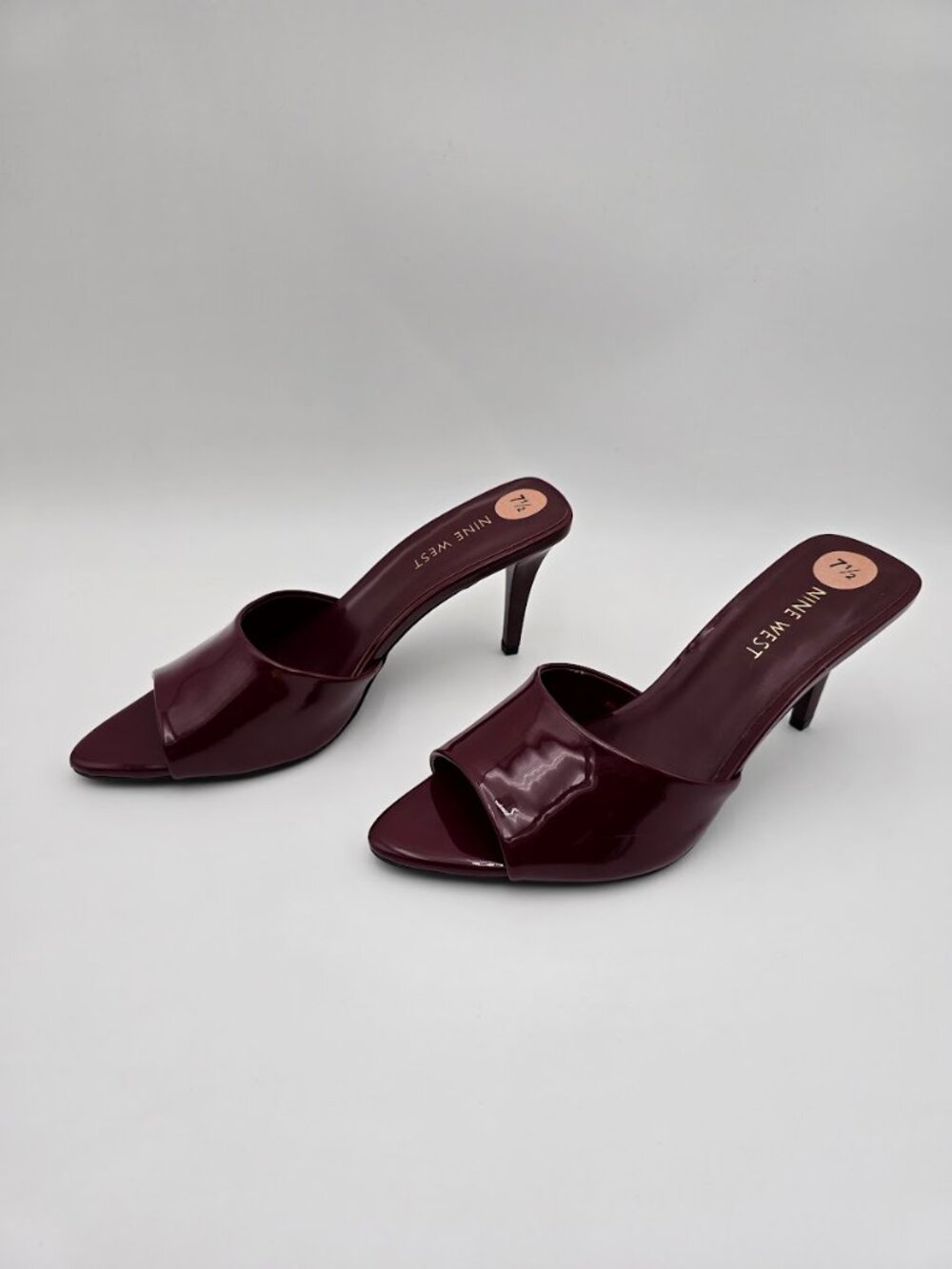 Nine West Hather Sandal (Women) Slip-on stiletto sandal in Dark Red /  Maroon